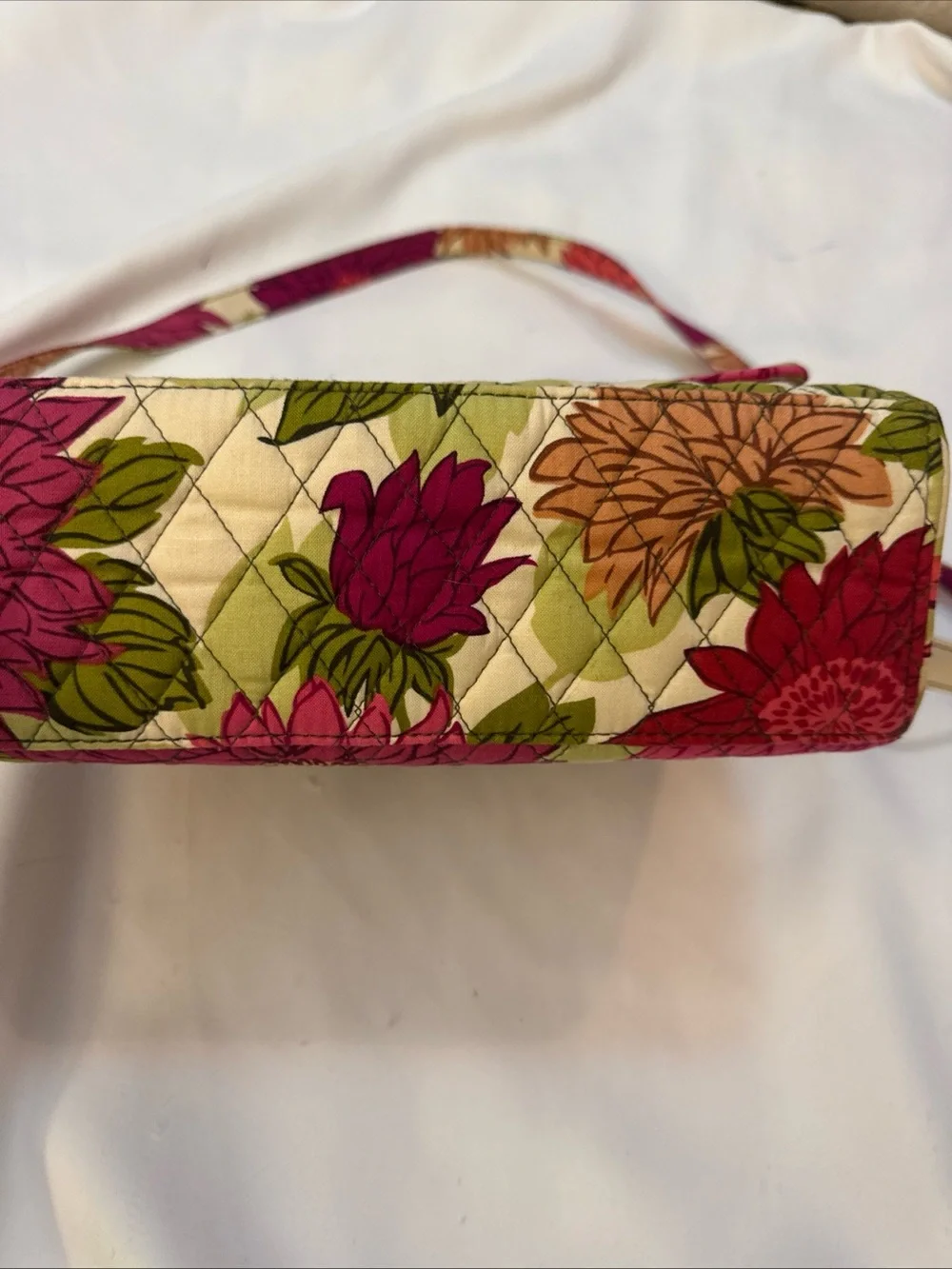 Vera Bradley Floral Quilted Crossbody in Pink, Orange and Green